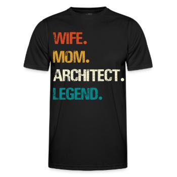 Wife Mom Architect Legend - Männer Funktions-T-Shirt - Schwarz - Vorne - AI Model Male 178 dark (178cm)