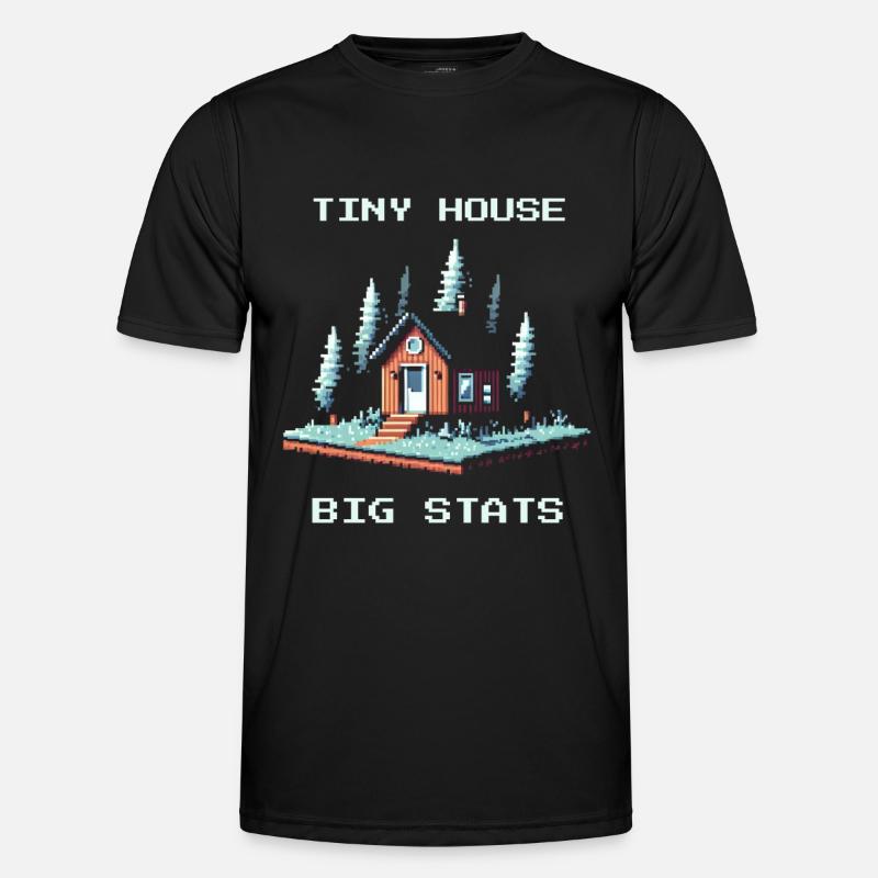 Tiny House, große Werte | Minimalismus - Männer Funktions-T-Shirt - Schwarz