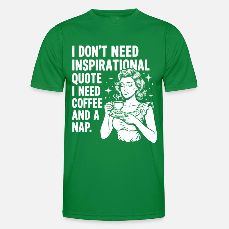 Echte Kaffeeliebe Nickerchen Statement Männer Funktions-T-Shirt