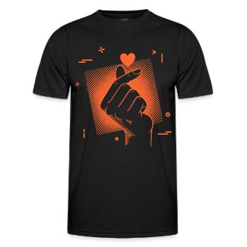 Kpop Musique coréenne Doigt Cœur Mignonne Pop coréenne - T-shirt sport Homme - noir - Devant - AI Model Male 178 dark (178cm)