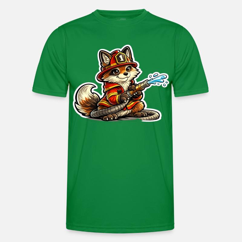 Fuchs Feuerwehrheld im Einsatz Männer Funktions-T-Shirt