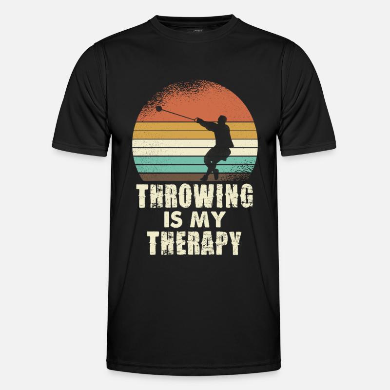 Throwing Therapy Retro Sunset - Men's Functional T-Shirt - black