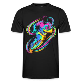 Rugby player - Men's Functional T-Shirt - black - Front - AI Model Male 178 dark (178cm)
