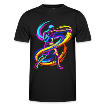 Boxen - Männer Funktions-T-Shirt - Schwarz - Vorne - AI Model Male 178 dark (178cm)