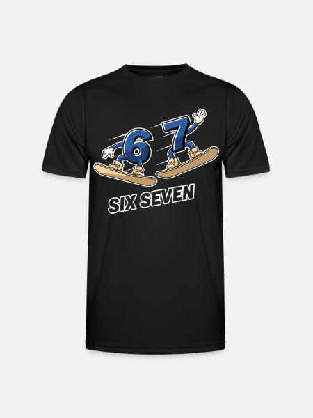 6 7 Six Seven Snowboard Meme - T-shirt sport Homme - noir