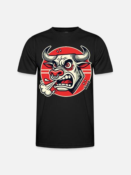 Angry Bull Retro Logo - Men's Functional T-Shirt - black