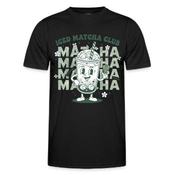 Iced Matcha Club Funny Matcha Tea Lover Green - Männer Funktions-T-Shirt - Schwarz - Vorne - AI Model Male 178 dark (178cm)