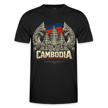 Cambodia Kambodscha Kambodschaner - Männer Funktions-T-Shirt - Schwarz - Vorne - AI Model Male 178 dark (178cm)