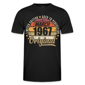 59. Anniversary 59 Years Limited Edition March 1967 - Men's Functional T-Shirt - black - Front - AI Model Male 178 dark (178cm)