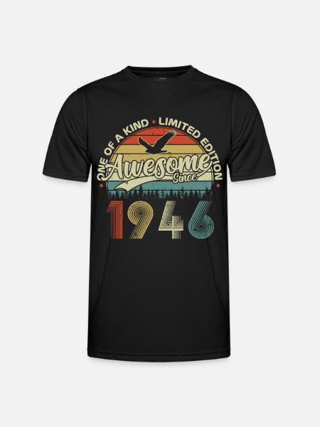 1946 Vintage Vintage Retro Birthday Gift - Men's Functional T-Shirt - black