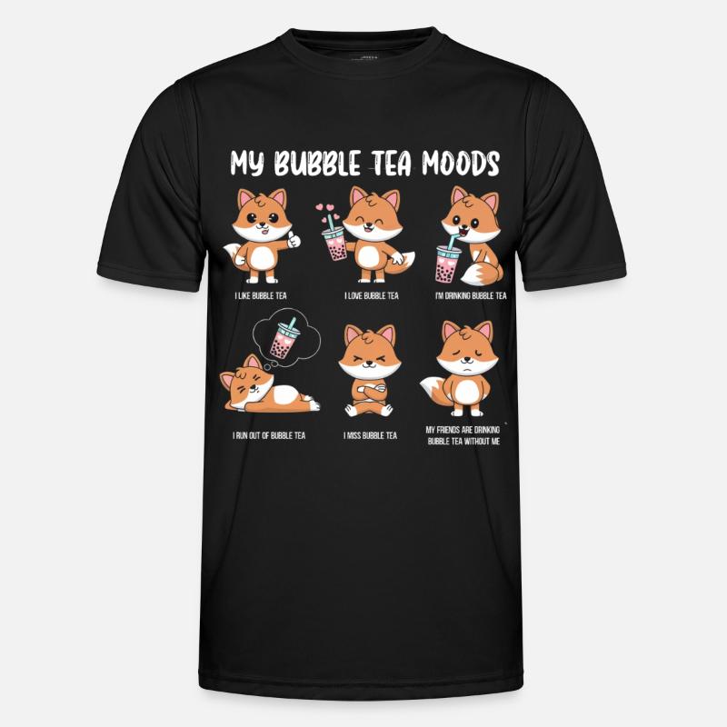 Fox Bubble Tea Meme - Men's Functional T-Shirt - black