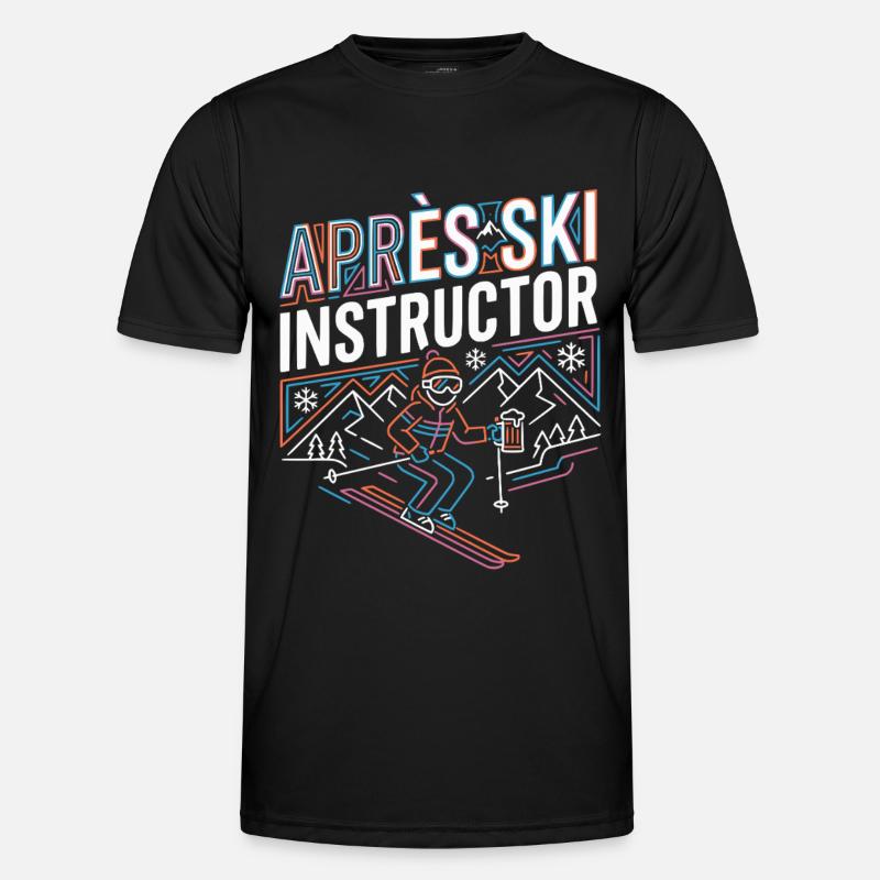 Apres ski instructor - Männer Funktions-T-Shirt - Schwarz