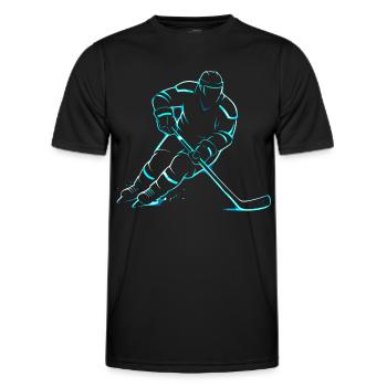 Eishockey Junge Spieler Geschenk - Männer Funktions-T-Shirt - Schwarz - Vorne - AI Model Male 178 dark (178cm)