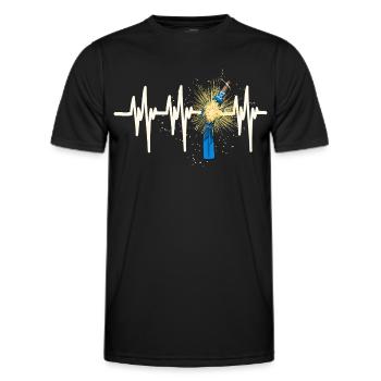 Fallas de Valencia Battement de cœur - T-shirt sport Homme - noir - Devant - AI Model Male 178 dark (178cm)