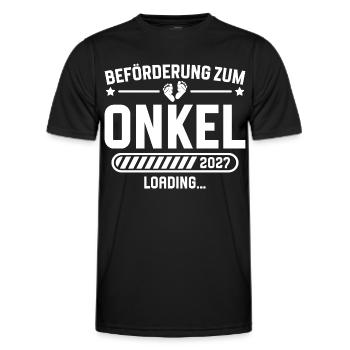 Werdender Onkel 2027 Schwangerschaft Ankündigen - Männer Funktions-T-Shirt - Schwarz - Vorne - AI Model Male 178 dark (178cm)
