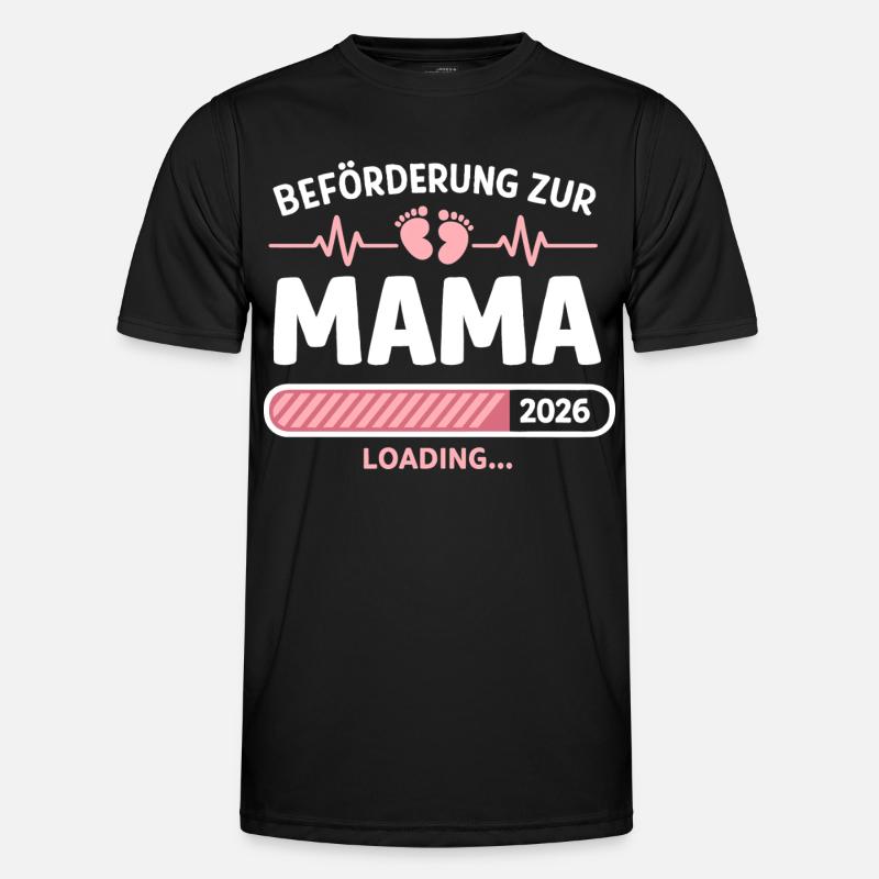 Mama 2026 Loading Beförderung Geschenk - Männer Funktions-T-Shirt - Schwarz