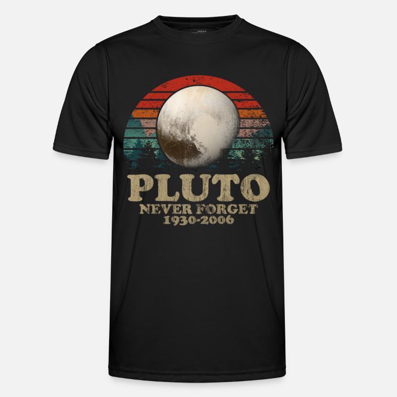 Never Forget Pluto Vintage Retro Space Design - Männer Funktions-T-Shirt - Schwarz