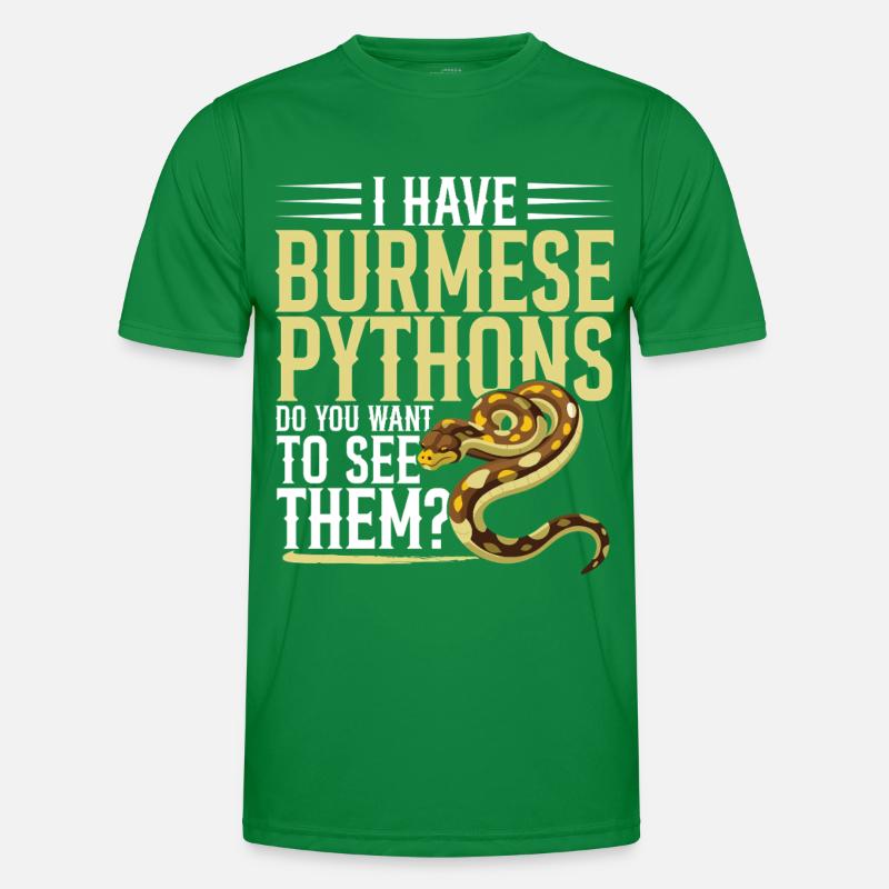 Burmesische Python HDE Schlangen-Stofftier-Reptil Männer Funktions-T-Shirt