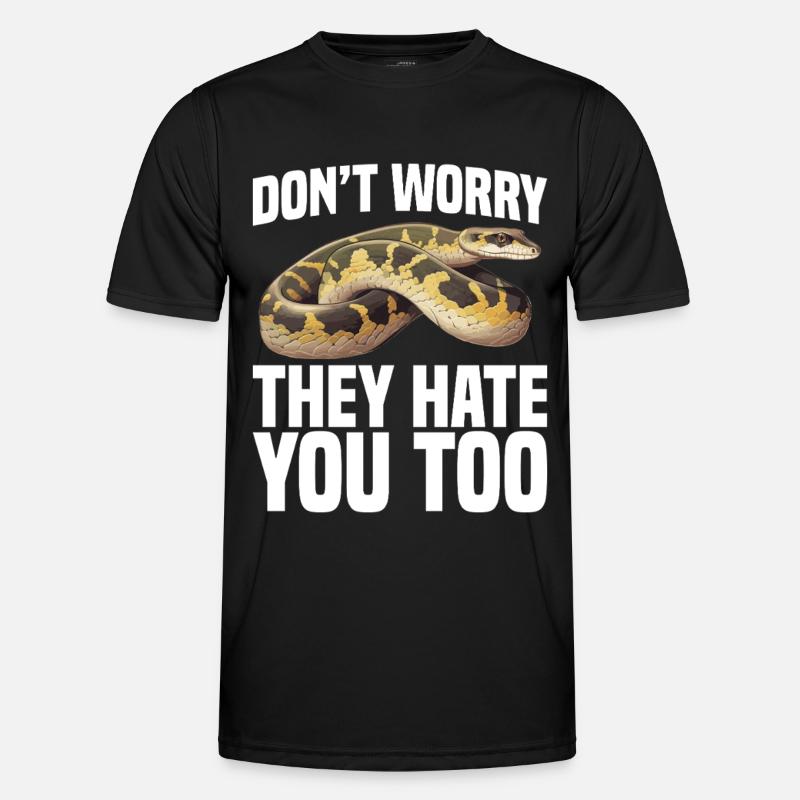 Python-Besitzer Schlangenterrarium, Reptilienhaut Burmesischer - Männer Funktions-T-Shirt - Schwarz