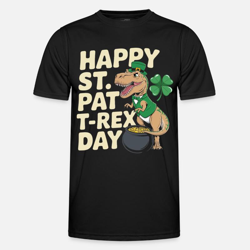 Dino Leprechaun St Patrick Day - Men's Functional T-Shirt - black