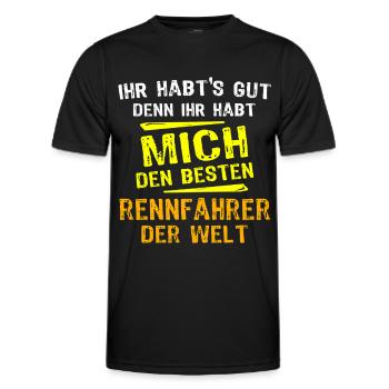Rennfahrer Geschenk - Männer Funktions-T-Shirt - Schwarz - Vorne - AI Model Male 178 dark (178cm)