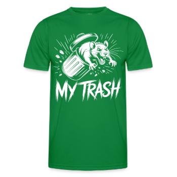 Aggressive Ratte im Mülleimer – My Trash - Männer Funktions-T-Shirt - Kelly Green - Vorne - AI Model Male 178 dark (178cm)