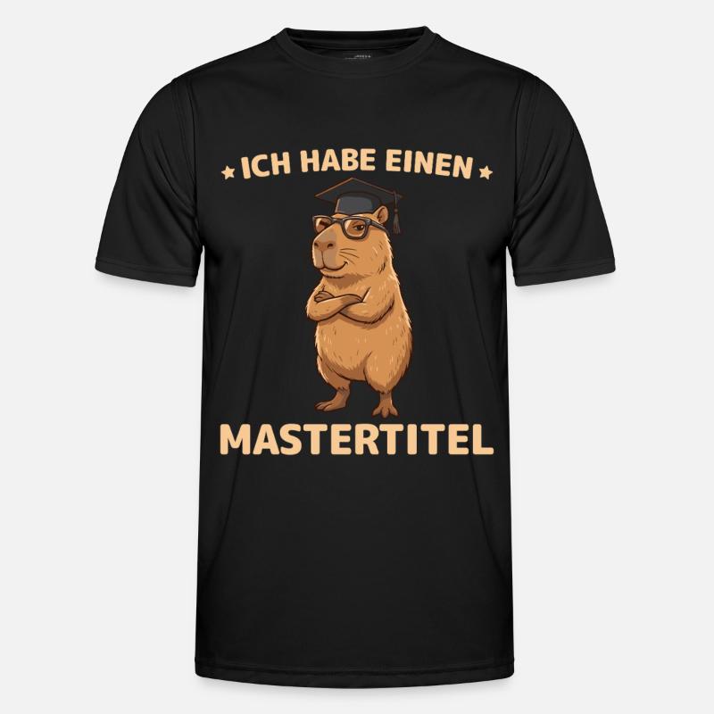 Master 2026 Capybara Bestandene Masterprüfung - Männer Funktions-T-Shirt - Schwarz