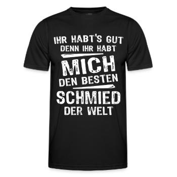 forgeron - T-shirt sport Homme - noir - Devant - AI Model Male 178 dark (178cm)