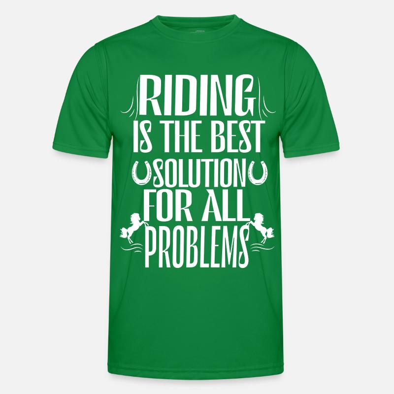 Horse riding is the best solution to all problems. Men's Functional T-Shirt