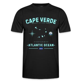 Océan Atlantique du Cap-Vert - T-shirt sport Homme - noir - Devant - AI Model Male 178 dark (178cm)