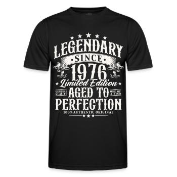 Legendary Since 1976 Vintage Birthday Gift - Men's Functional T-Shirt - black - Front - AI Model Male 178 dark (178cm)