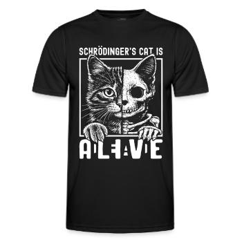 Schrödinger's Cat Dead And Alive - Men's Functional T-Shirt - black - Front - AI Model Male 178 dark (178cm)