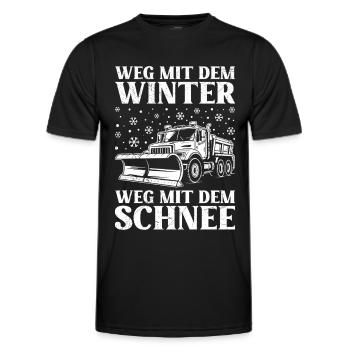 Winterdienst WEG MIT DEM WINTER WEG MIT DEM SCHNEE - Männer Funktions-T-Shirt - Schwarz - Vorne - AI Model Male 178 dark (178cm)