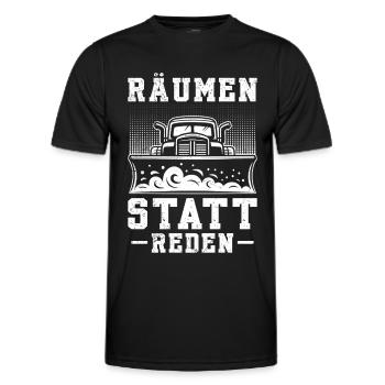 Schneeräumer RÄUMEN STATT REDEN Lustiges - Männer Funktions-T-Shirt - Schwarz - Vorne - AI Model Male 178 dark (178cm)