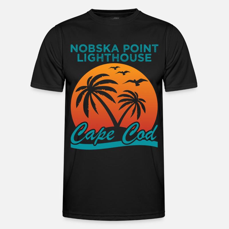 Nobska Lighthouse Cape Cod Shirt - Men's Functional T-Shirt - black
