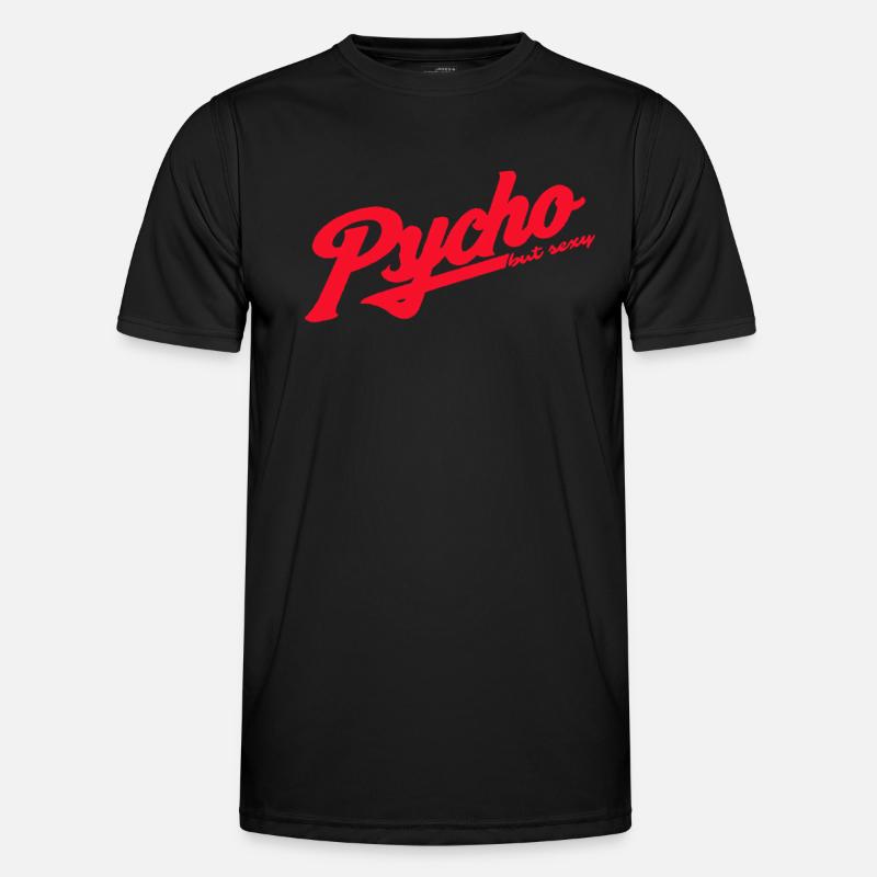 Psycho Retro Script Logo - Männer Funktions-T-Shirt - Schwarz