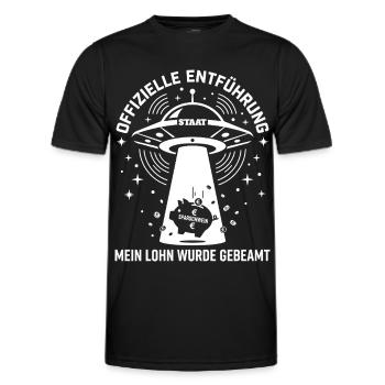 Enlèvement officiel État OVNI Officiel Mon salaire - T-shirt sport Homme - noir - Devant - AI Model Male 178 dark (178cm)