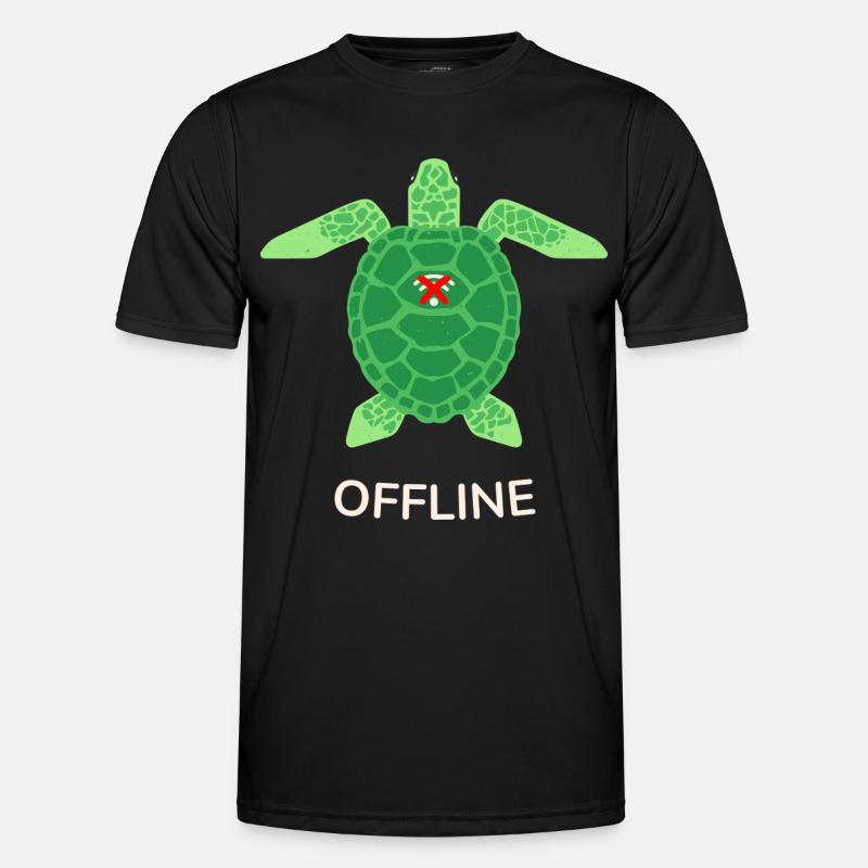 Offline-Modus Turtle - Männer Funktions-T-Shirt - Schwarz