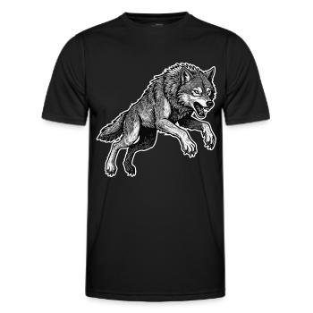 Wild Wolf Race Mascot Alpha Wolf - Men's Functional T-Shirt - black - Front - AI Model Male 178 dark (178cm)