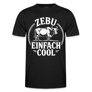 Zebu just cool - Men's Functional T-Shirt - black - Front - AI Model Male 178 dark (178cm)