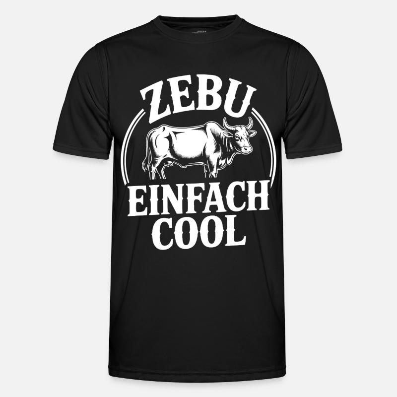 Zebu Einfach Cool Logo - Männer Funktions-T-Shirt - Schwarz