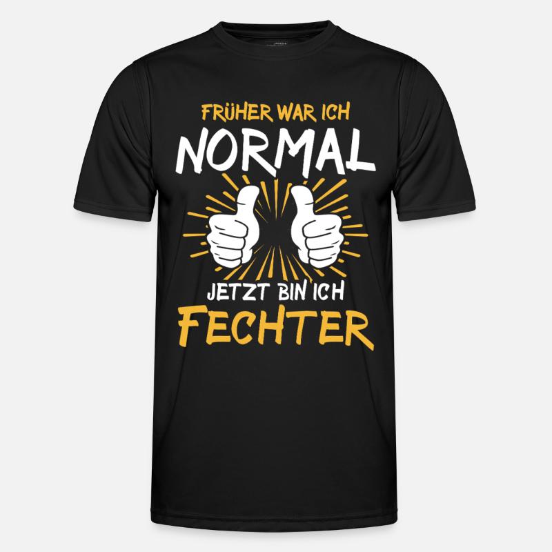 Fechter Spruch - Männer Funktions-T-Shirt - Schwarz