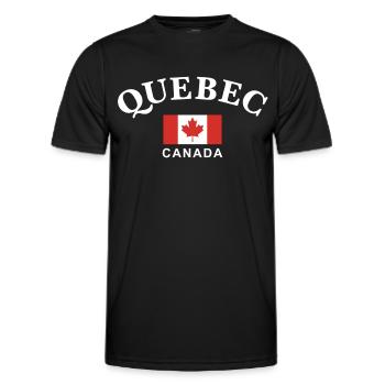 Québec, Canada - T-shirt sport Homme - noir - Devant - AI Model Male 178 dark (178cm)