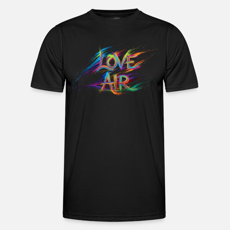 Farbenfrohe Liebesluft-Text-Gemälde - Männer Funktions-T-Shirt - Schwarz