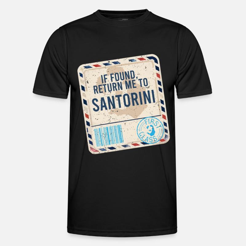 If Found Return To Santorini - Men's Functional T-Shirt - black