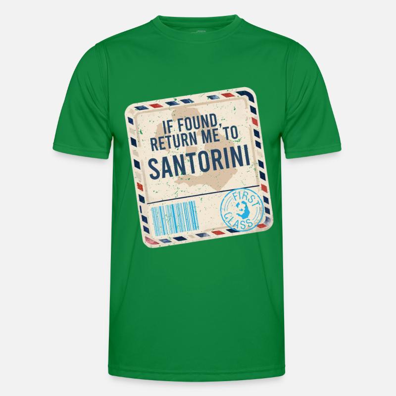 If Found Return To Santorini Männer Funktions-T-Shirt