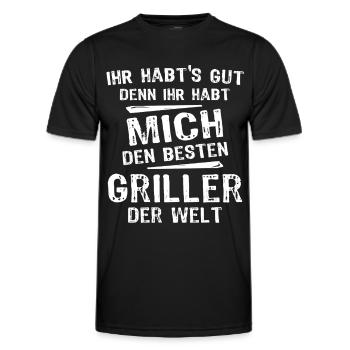 Griller - T-shirt sport Homme - noir - Devant - AI Model Male 178 dark (178cm)