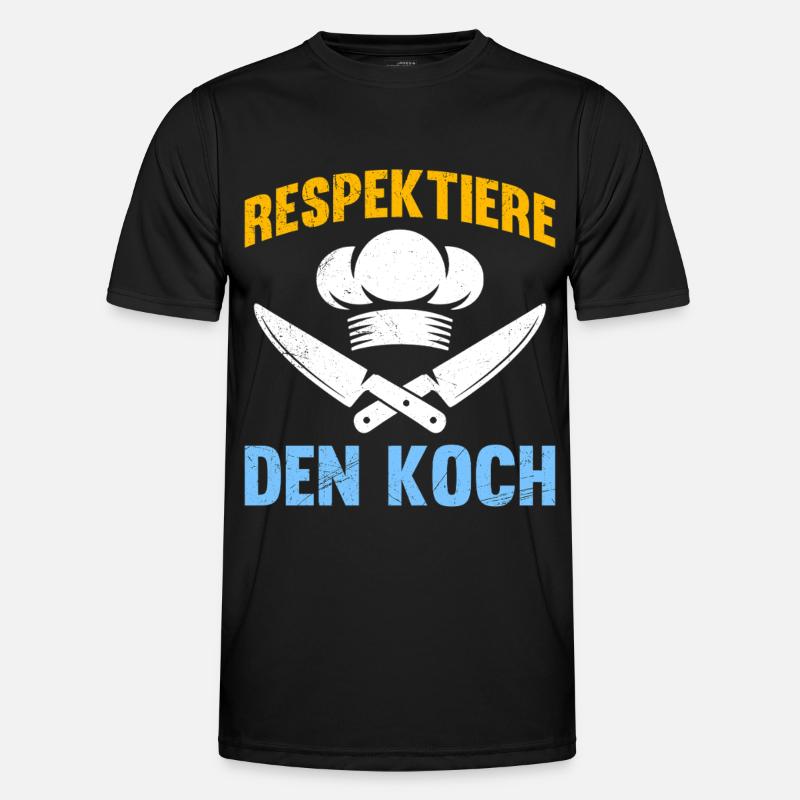 Chef RESPECT THE CHEF Fun - Men's Functional T-Shirt - black