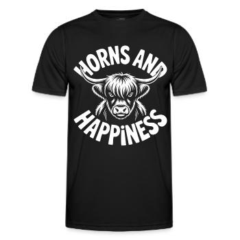 Highland Cow / Highland Rind – Ich liebe Highlands - Männer Funktions-T-Shirt - Schwarz - Vorne - AI Model Male 178 dark (178cm)