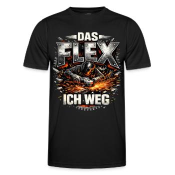 Schlosser Schweißer Das Flex ich weg - Männer Funktions-T-Shirt - Schwarz - Vorne - AI Model Male 178 dark (178cm)